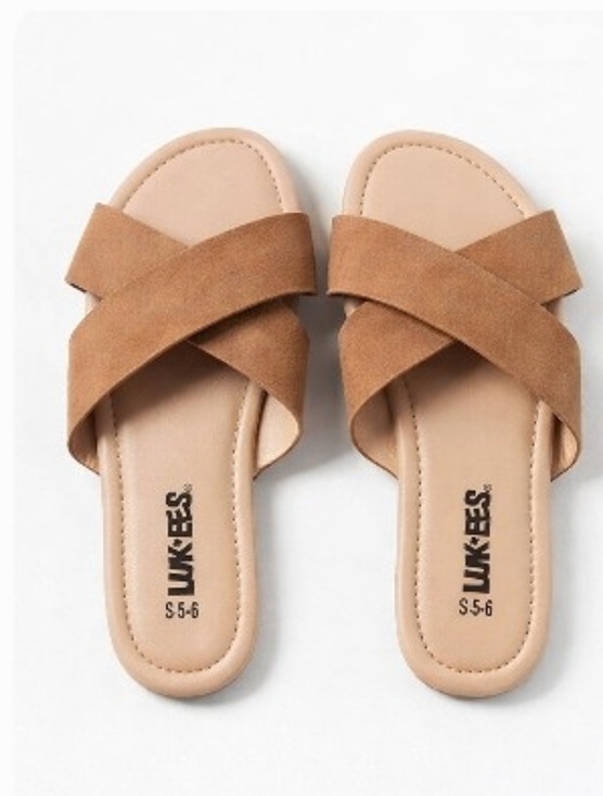 LUK-EES Shoes - Brown Flat Sandals Minimalist Tan